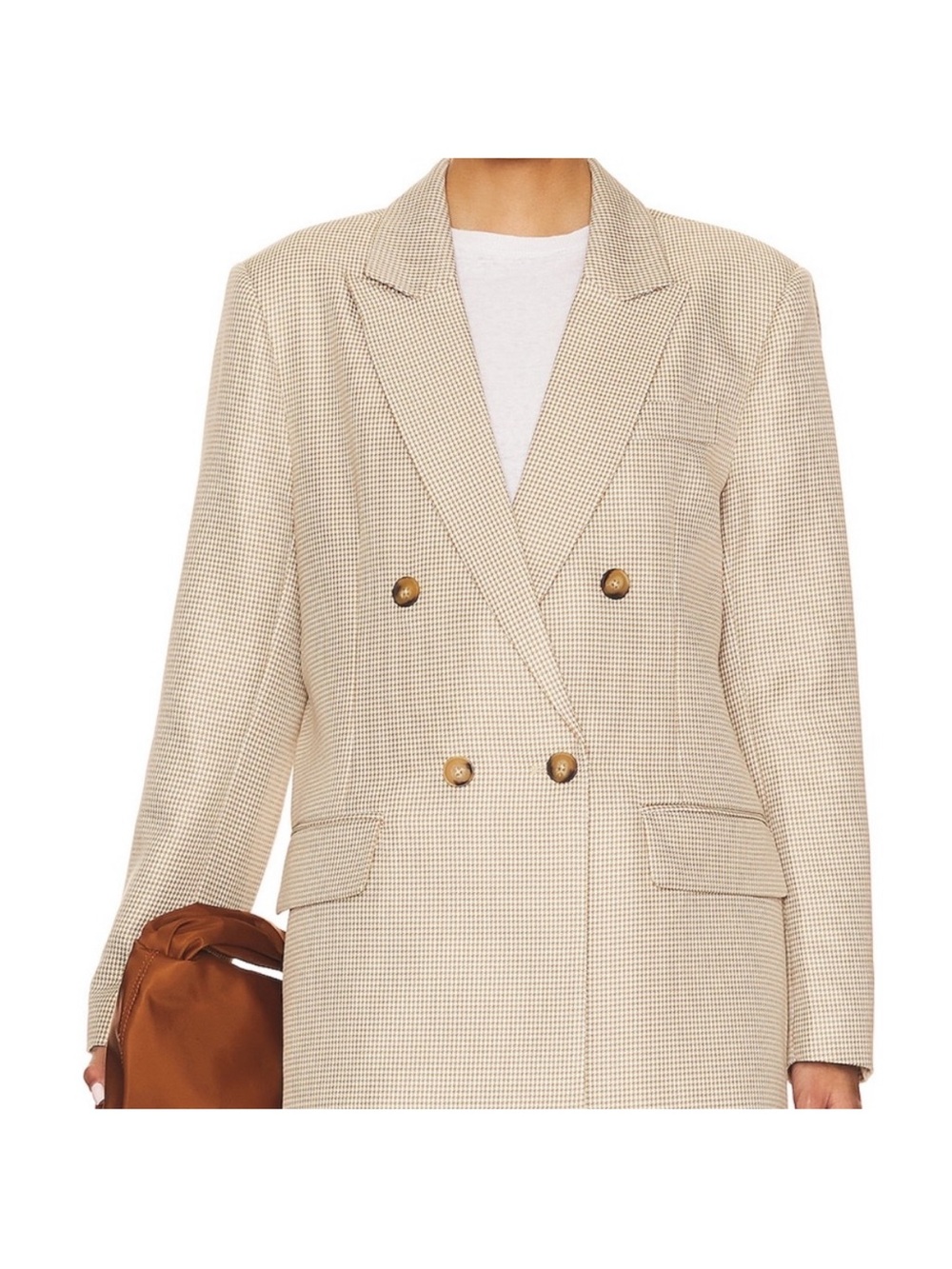 Steve Madden Beige Double-Breasted Women's Blazer Coat